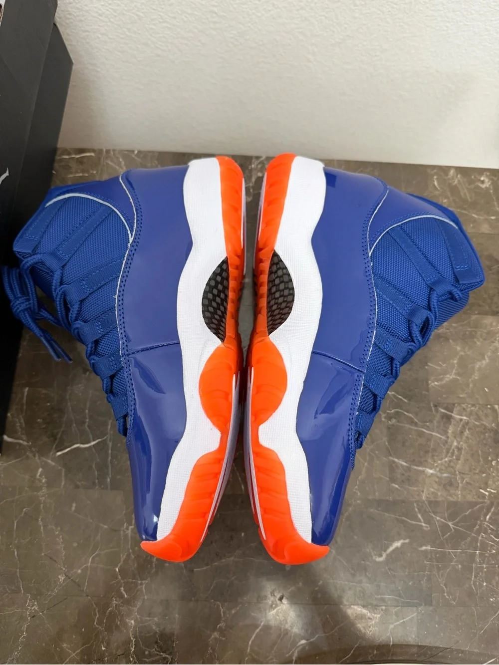 New! Air Jordan 11 Retro, Blue, Orange & White, Men’s Size 8